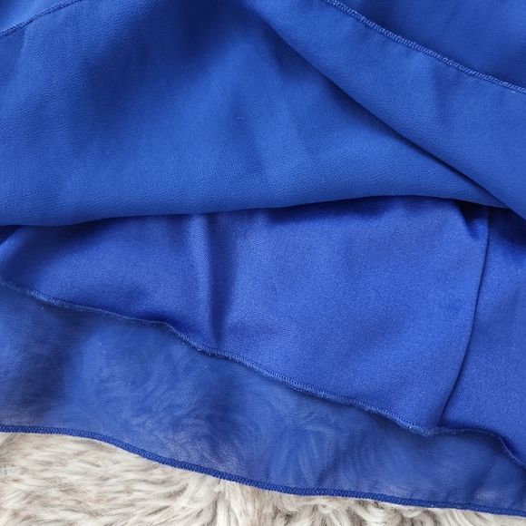 Sweet Storm Half Sleeve Keyhole Back Knee Length Dress Cobalt Blue Size Medium - Picture 5 of 11